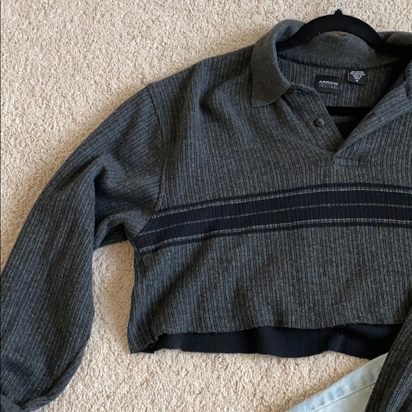 Urban outfitters Oversized Cropped grey polo - Picture 2 of 3